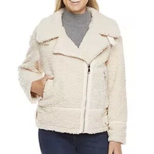 A.N.A. Sherpa Cream Winter Jacket Coat